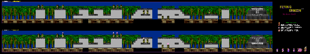 Thumbnail for a map of Journey 1 for the NES game Flying Dragon: The Secret Scroll.