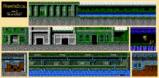 Thumbnail for a map of Stage I for the NES game FrankenStein.