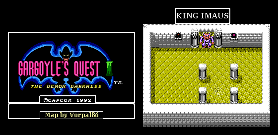 Thumbnail for a map of King Imaus for the NES game Gargoyle's Quest II: The Demon Darkness.