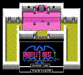 Thumbnail for a map of King's Room for the NES game Gargoyle's Quest II: The Demon Darkness.