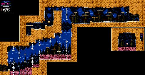 Thumbnail for a map of Mount Imaus for the NES game Gargoyle's Quest II: The Demon Darkness.