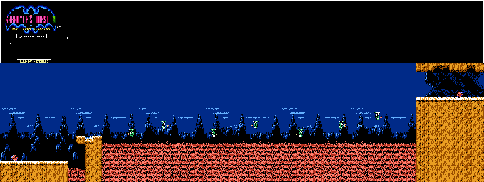 Thumbnail for a map of River Of Flames Bridge 2 for the NES game Gargoyle's Quest II: The Demon Darkness.