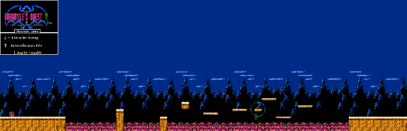 Thumbnail for a map of River Of Flames Cave 1 for the NES game Gargoyle's Quest II: The Demon Darkness.
