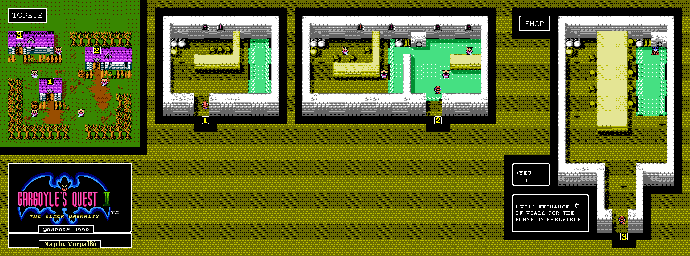 Thumbnail for a map of Topete Town for the NES game Gargoyle's Quest II: The Demon Darkness.