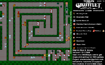 Thumbnail for a map of Level 028 for the NES game Gauntlet.