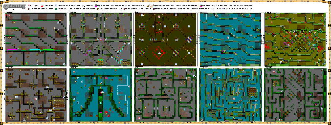 Thumbnail for a map of Levels 031 - 040 for the NES game Gauntlet.