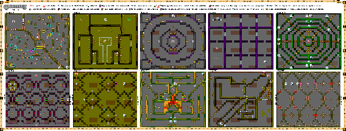 Thumbnail for a map of Levels 051 - 060 for the NES game Gauntlet.