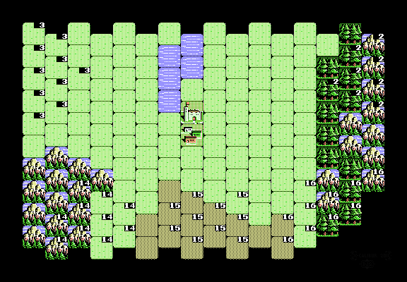 Thumbnail for a map of World Conquest Country 01: The Mongols (Mongolia, The Horde) for the NES game Genghis Khan.