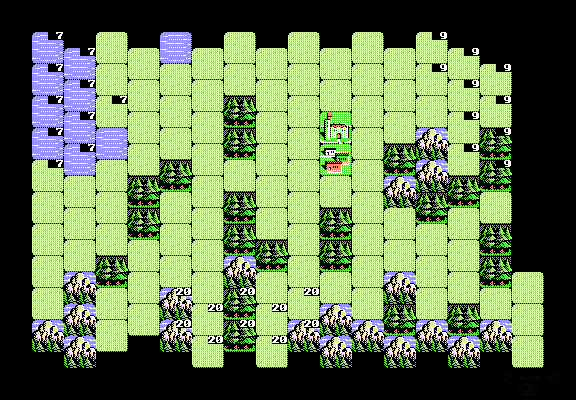 Thumbnail for a map of World Conquest Country 08: France for the NES game Genghis Khan.