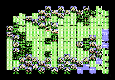 Thumbnail for a map of World Conquest Country 11: Byzantine Empire (Greece, Balkans) for the NES game Genghis Khan.