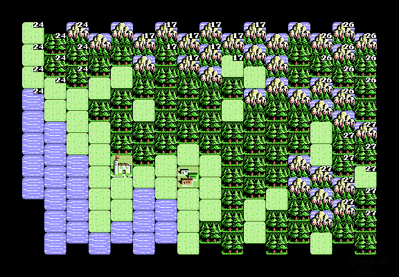 Thumbnail for a map of World Conquest Country 25: Pagan Kingdom (Bagan, Myanmar / Burma) for the NES game Genghis Khan.