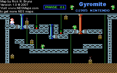 Thumbnail for a map of Game A Phase 01 for the NES game Gyromite.