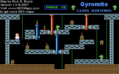 Thumbnail for a map of Game A Phase 02 for the NES game Gyromite.