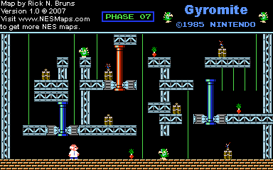 Thumbnail for a map of Game A Phase 07 for the NES game Gyromite.