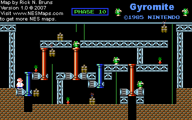Thumbnail for a map of Game A Phase 10 for the NES game Gyromite.