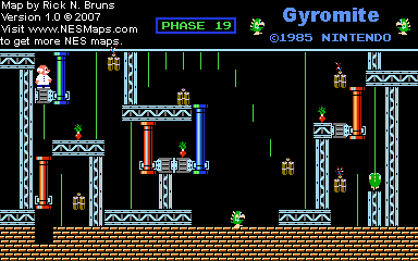 Thumbnail for a map of Game A Phase 19 for the NES game Gyromite.