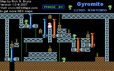 Thumbnail for a map of Game A Phase 20 for the NES game Gyromite.