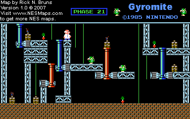 Thumbnail for a map of Game A Phase 21 for the NES game Gyromite.