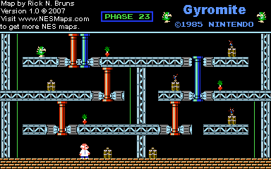 Thumbnail for a map of Game A Phase 23 for the NES game Gyromite.