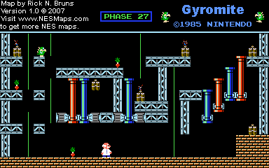 Thumbnail for a map of Game A Phase 27 for the NES game Gyromite.