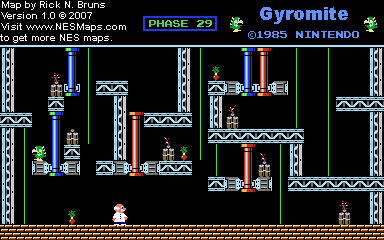 Thumbnail for a map of Game A Phase 29 for the NES game Gyromite.