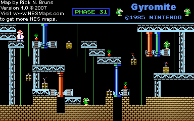 Thumbnail for a map of Game A Phase 31 for the NES game Gyromite.