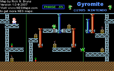 Thumbnail for a map of Game A Phase 35 for the NES game Gyromite.