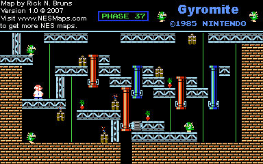 Thumbnail for a map of Game A Phase 37 for the NES game Gyromite.