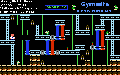 Thumbnail for a map of Game A Phase 40 for the NES game Gyromite.