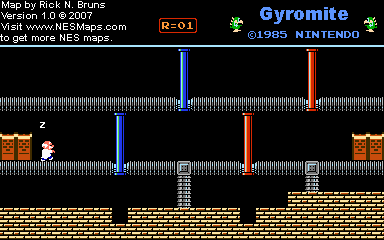 Thumbnail for a map of Game B R=01 for the NES game Gyromite.