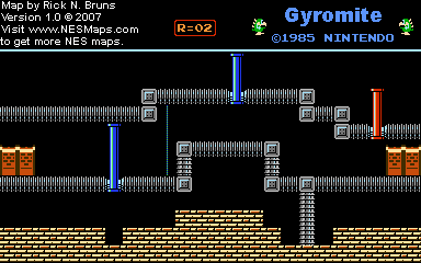 Thumbnail for a map of Game B R=02 for the NES game Gyromite.