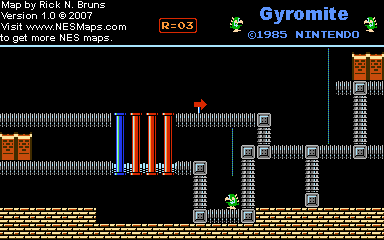 Thumbnail for a map of Game B R=03 for the NES game Gyromite.