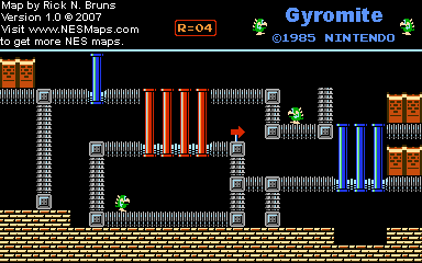 Thumbnail for a map of Game B R=04 for the NES game Gyromite.