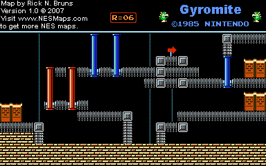 Thumbnail for a map of Game B R=06 for the NES game Gyromite.