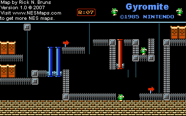 Thumbnail for a map of Game B R=07 for the NES game Gyromite.