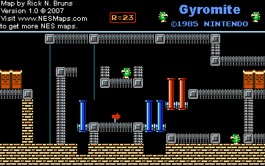 Thumbnail for a map of Game B R=23 for the NES game Gyromite.