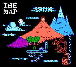 Thumbnail for a map of The Map (In-Game Map) for the NES game Ironsword: Wizards & Warriors II.