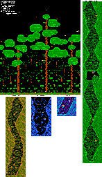 Thumbnail for a map of Water Level Forest for the NES game Ironsword: Wizards & Warriors II.