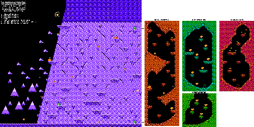 Thumbnail for a map of Wind Level Mountain for the NES game Ironsword: Wizards & Warriors II.