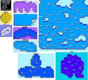Thumbnail for a map of Wind Level Sky for the NES game Ironsword: Wizards & Warriors II.