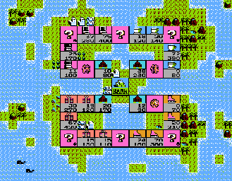 Thumbnail for a map of Street 2 for the NES game Itadaki Street: Watashi no Oten ni Yottette.