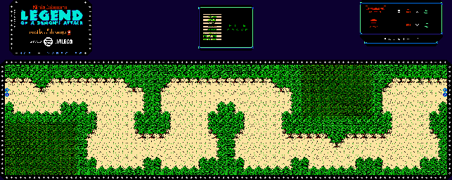 Thumbnail for a map of Pine Grove for the NES game Jajamaru Gekimaden: Maboroshi no Kinmajou.