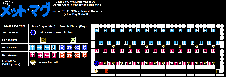Thumbnail for a map of Bonus Stage 03 for the NES game Jikai Shounen Mettomag.