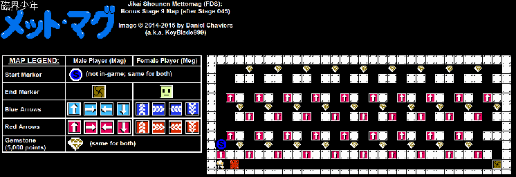 Thumbnail for a map of Bonus Stage 09 for the NES game Jikai Shounen Mettomag.