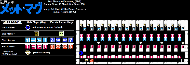 Thumbnail for a map of Bonus Stage 10 for the NES game Jikai Shounen Mettomag.
