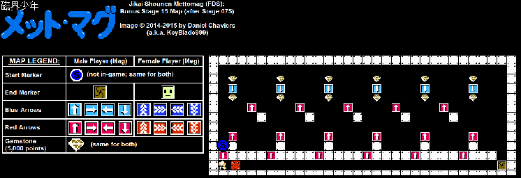 Thumbnail for a map of Bonus Stage 15 for the NES game Jikai Shounen Mettomag.