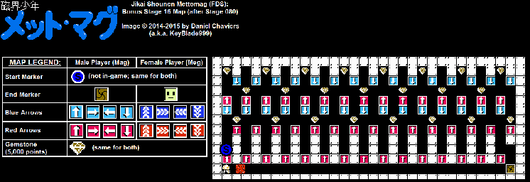 Thumbnail for a map of Bonus Stage 16 for the NES game Jikai Shounen Mettomag.