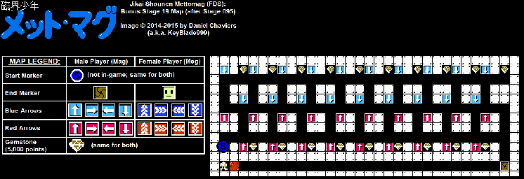 Thumbnail for a map of Bonus Stage 19 for the NES game Jikai Shounen Mettomag.