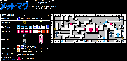 Thumbnail for a map of Stage 003 for the NES game Jikai Shounen Mettomag.