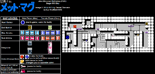 Thumbnail for a map of Stage 008 for the NES game Jikai Shounen Mettomag.